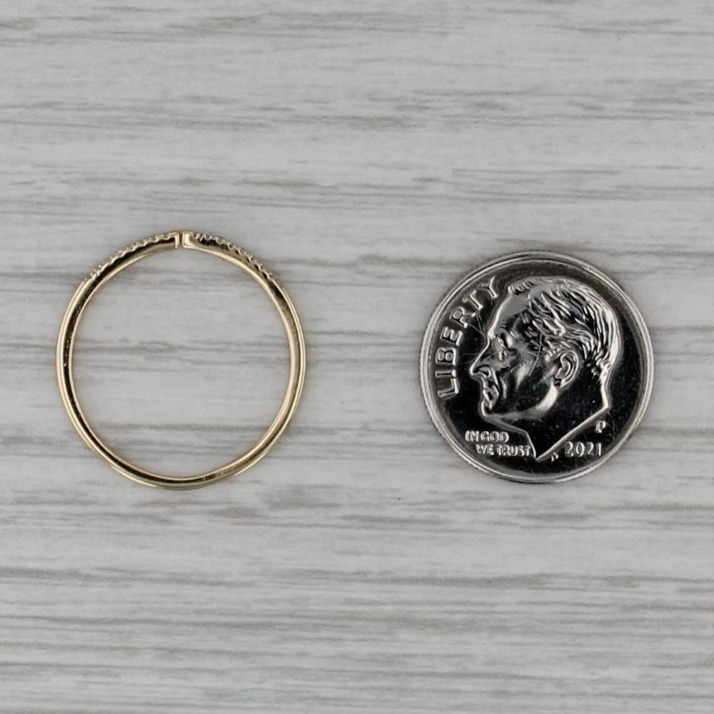 Diamond Wedding Band 14k Yellow Gold Size 6.5 Adjustable Stackable Ring