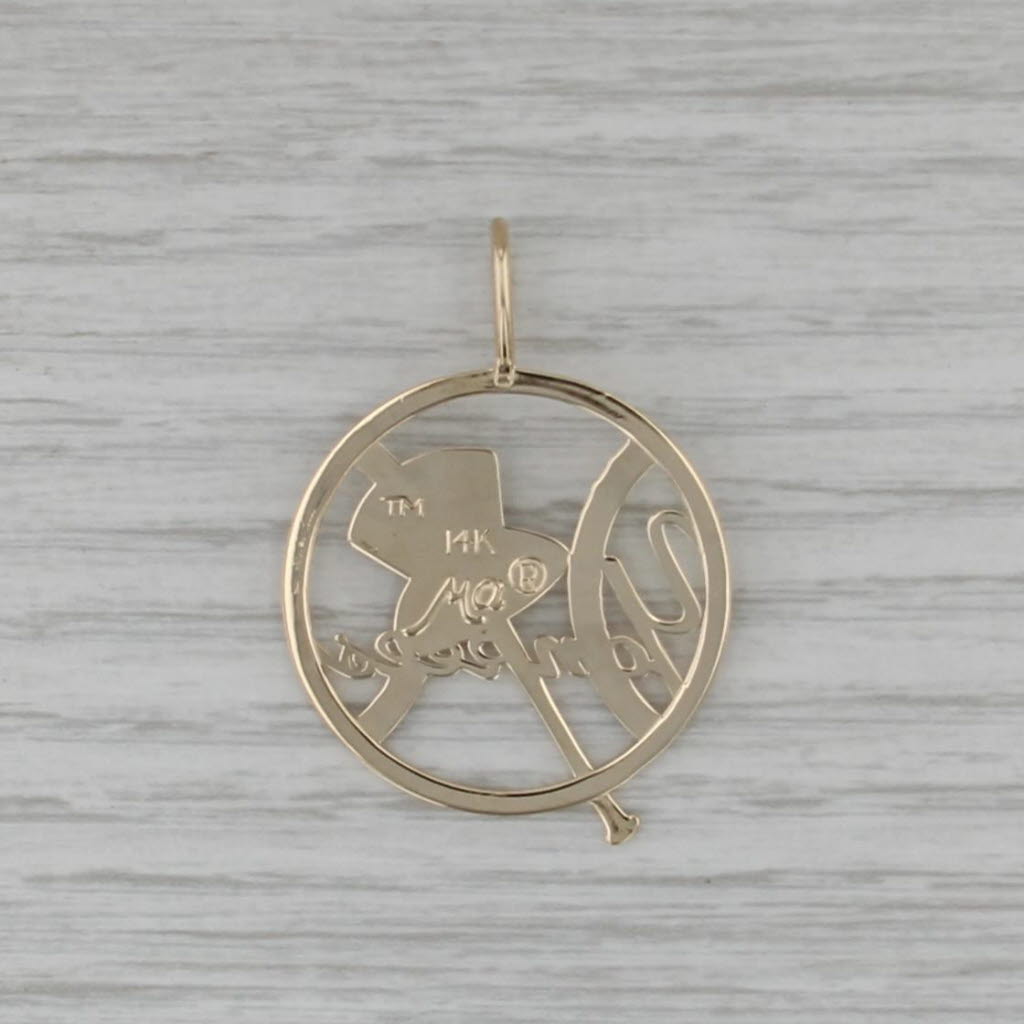 Yankees Pendant 14k Yellow Gold MLB Baseball Souvenir Bata Hat Logo