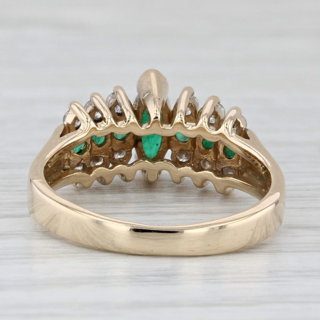 Light Gray 1.12ctw Emerald Diamond Ring 14k Yellow Gold Size 6.5 Tiered Pyramid