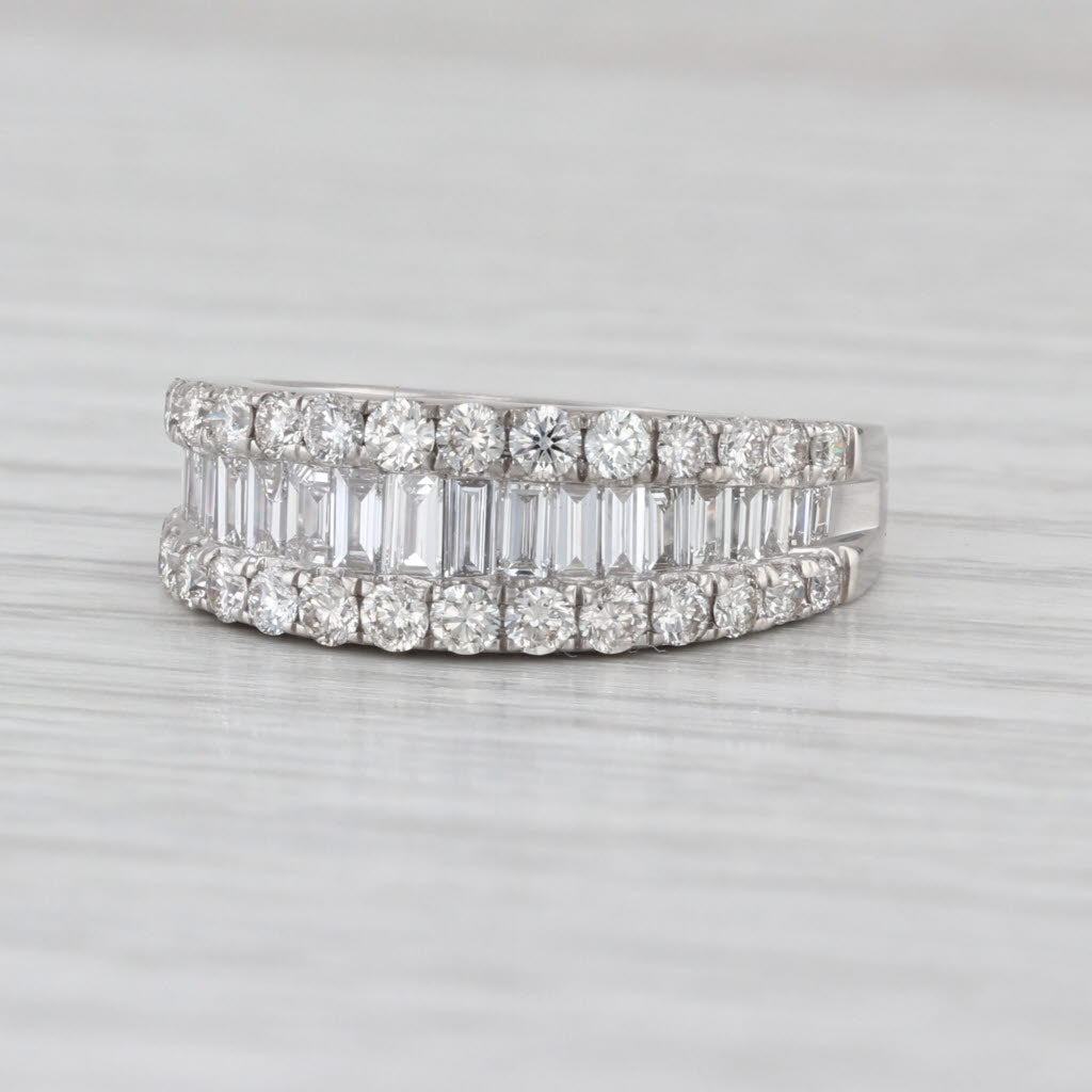 1.58ctw Diamond Ring 14k White Gold Size 6 Wedding Anniversary Band