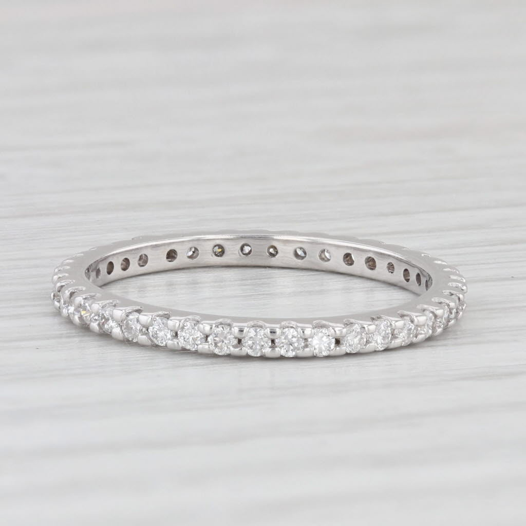 Light Gray 0.50ctw Diamond Eternity Band 14k White Gold Size 6.5 Wedding Anniversary Ring