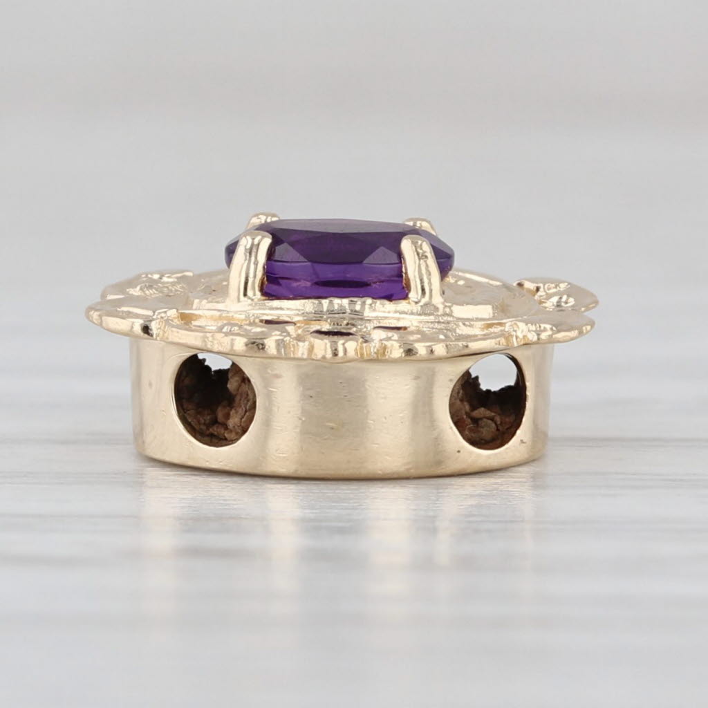 0.40ct Amethyst Slide Bracelet Charm 14k Gold Vintage Richard Glatter