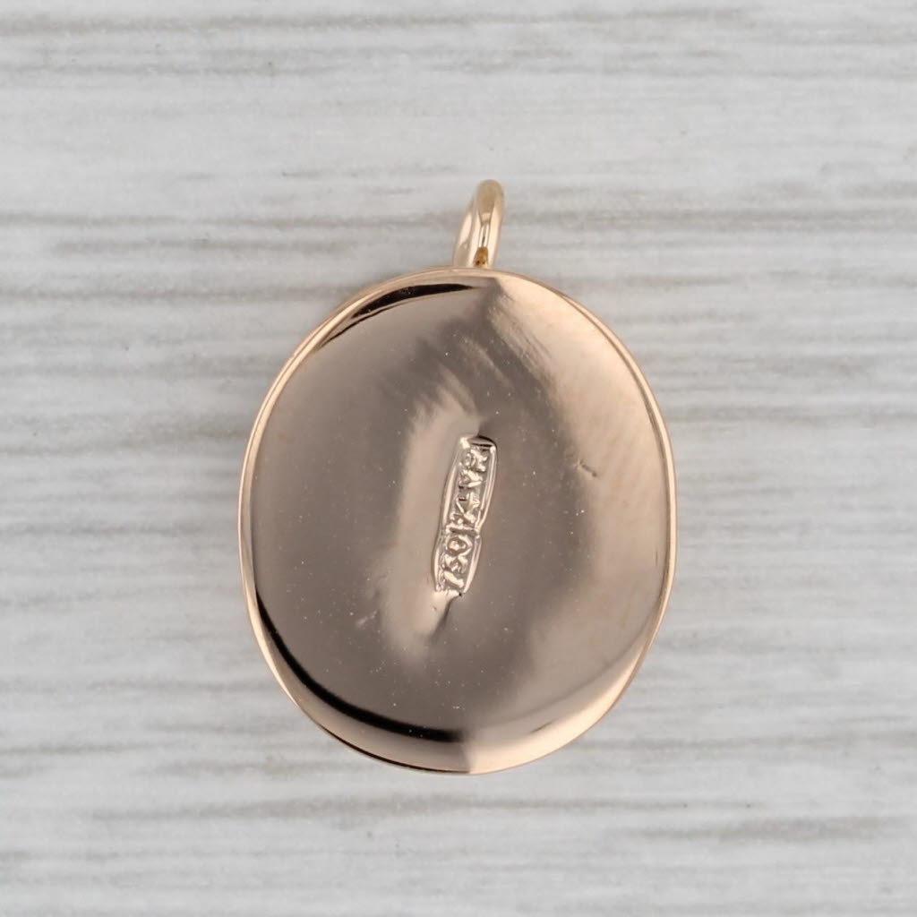 Gray Roman Colosseum Charm 18k Yellow Gold Vintage Souvenir Pendant Rome Italy
