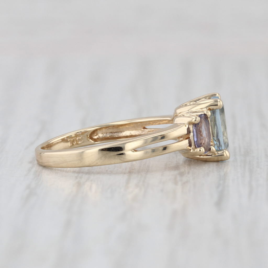 1.42ctw Aquamarine Iolite Ring 14k Yellow Gold Size 7