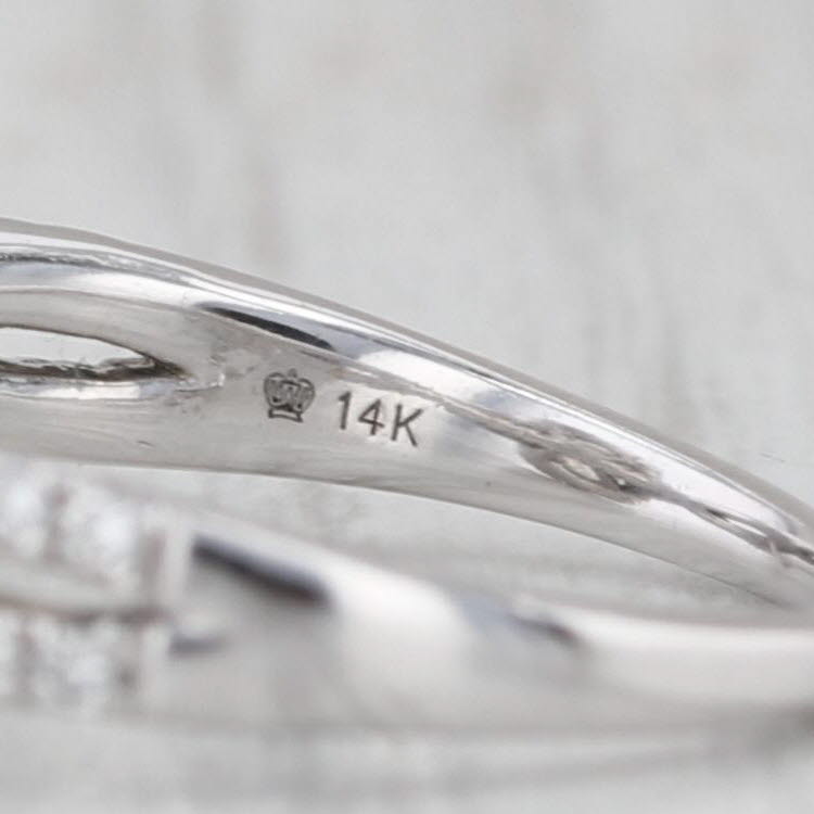 1.44ctw Lab Created Diamond Halo Engagement Ring 14k White Gold Size 6.75 GSI