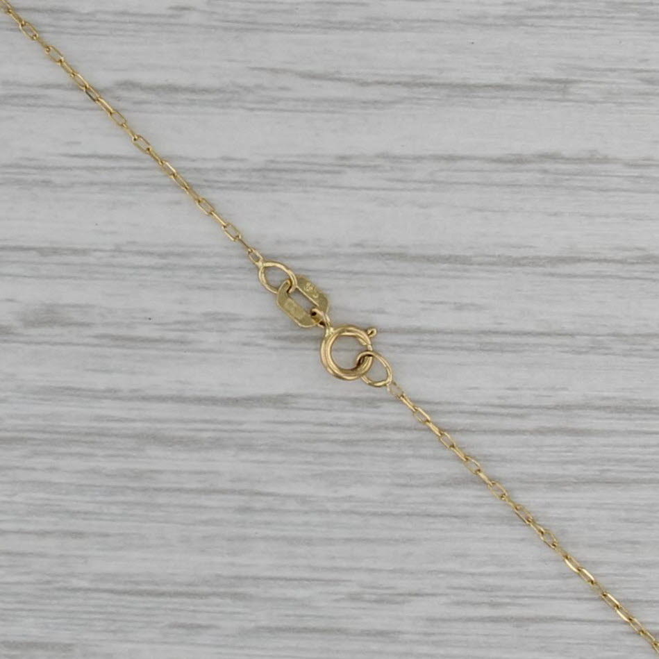 Ruby Topaz Bar Pendant Necklace 14k Yellow Gold 18" Cable Chain