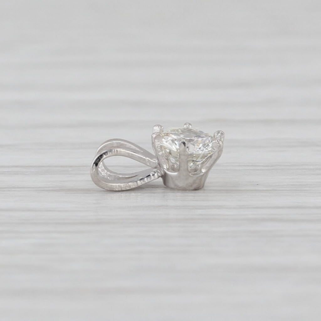 New 0.31ct Diamond Solitaire Pendant 14k White Gold 6 Prong Small Round Drop