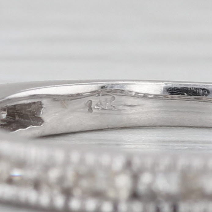 0.18ctw Channel Set Diamond Wedding Band 14k White Gold Size 5.75 Stackable Ring