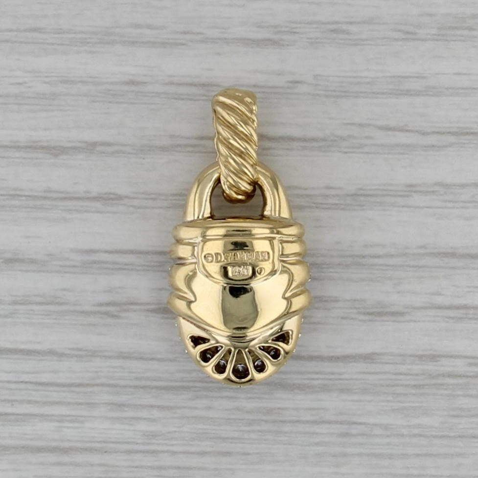 David Yurman 0.72ctw Diamond Acorn Pendant 18k Yellow Gold Statement
