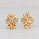 New 0.72ctw Diamond Halo Stud Earrings 18k Yellow Gold