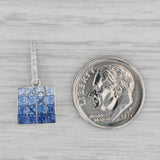 1ctw Shades of Blue Sapphire Diamond Pendant 14k White Gold