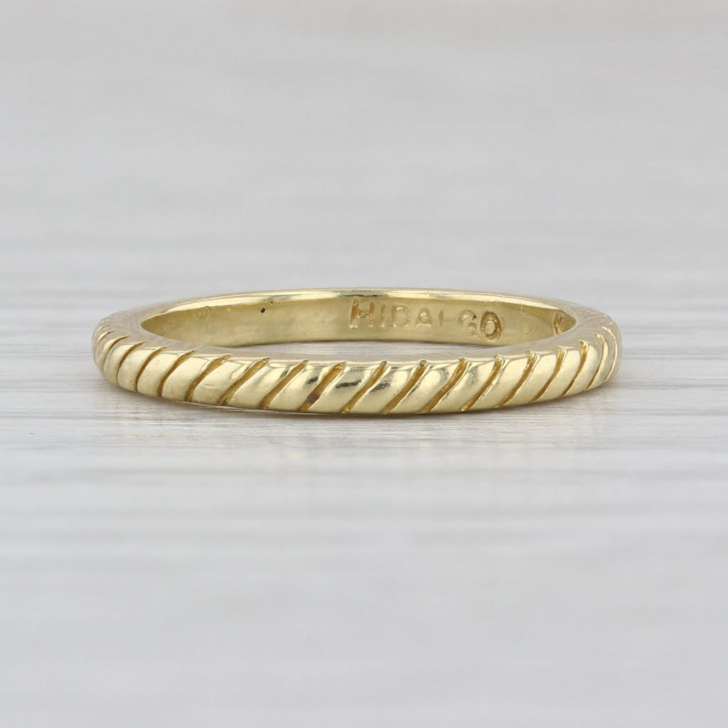 Hidalgo Etched Scalloped Band 18k Yellow Gold Size 4 Stackable Ring