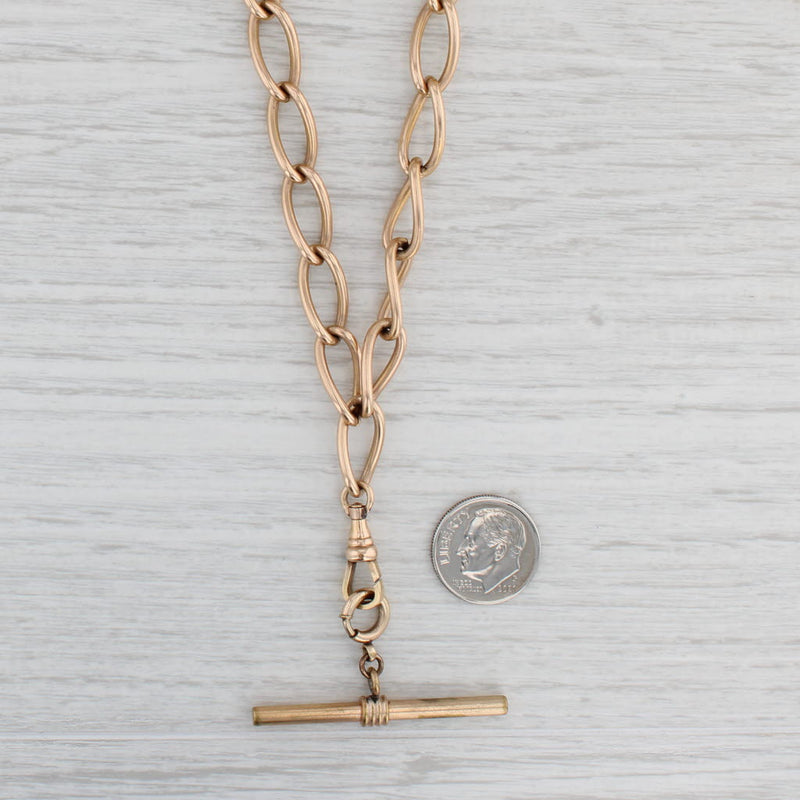 Vintage Watch Fob Chain Necklace Gold Filled Curb Chain