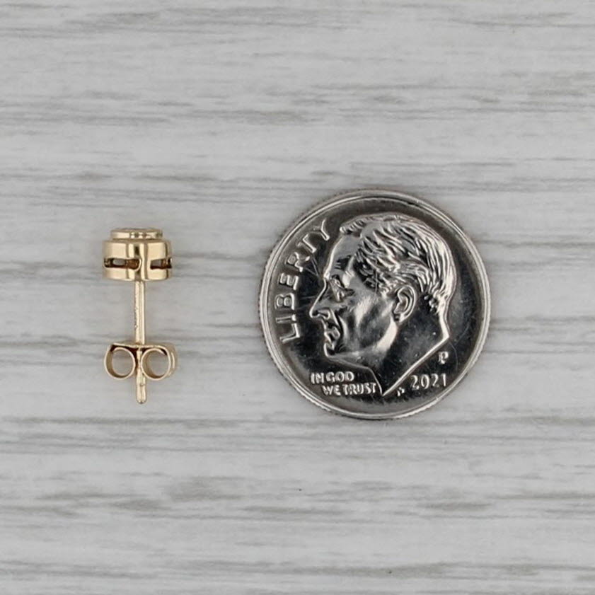 Single 0.12ct Diamond Round Solitaire Stud Earring 14k Yellow Gold