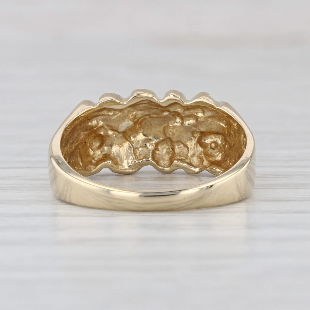 Gold Nugget Ring 14k Yellow Gold Size 8 Band