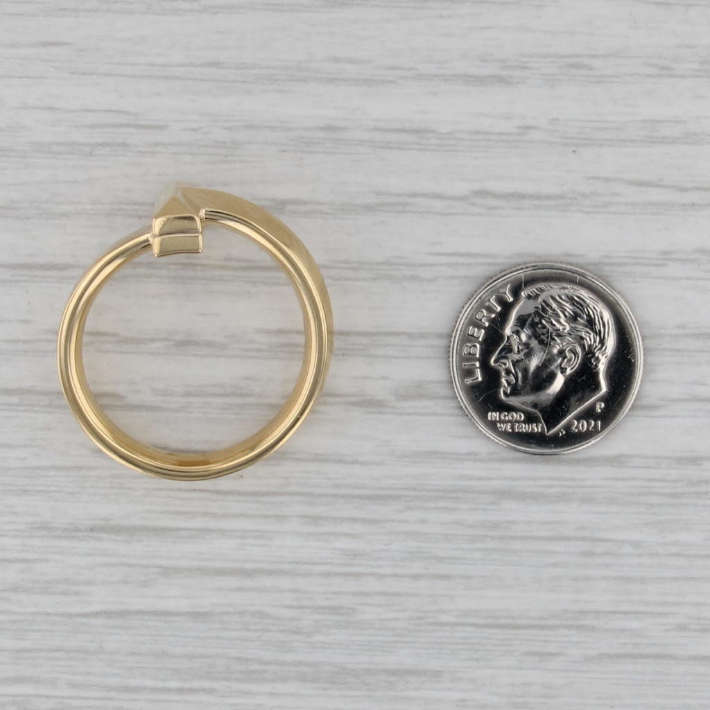 Tiffany & Co Beveled Large T Ring 18k Yellow Gold Size 10