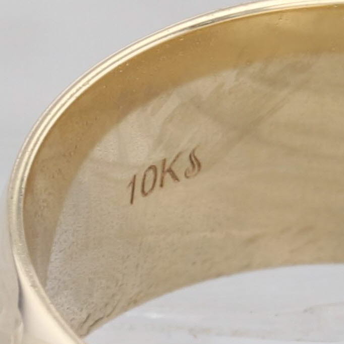 Polished Solid Gold Wide Band Ring 10k Yellow Gold Size 11-11-25 Men's Wedding