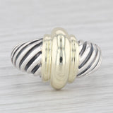 David Yurman Sterling Silver 14K Yellow Gold Domed Center Cable Ring Size 6.75