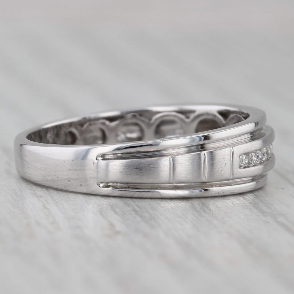 Gray Diamond Wedding Band 10k White Gold Size 10 Men's Ring