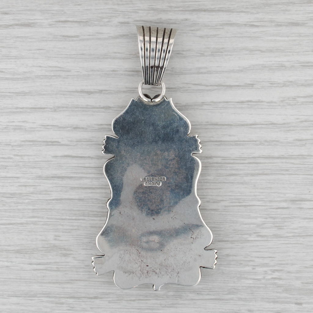 Spencer Navajo White Buffalo Howlite Pendant Sterling Silver Native American