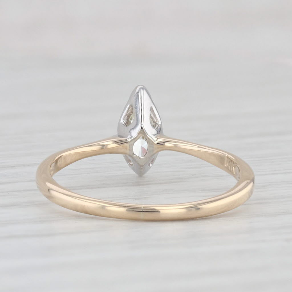 Light Gray 0.35ct Marquise Diamond Solitaire Engagement Ring 14k Gold Size 5.5