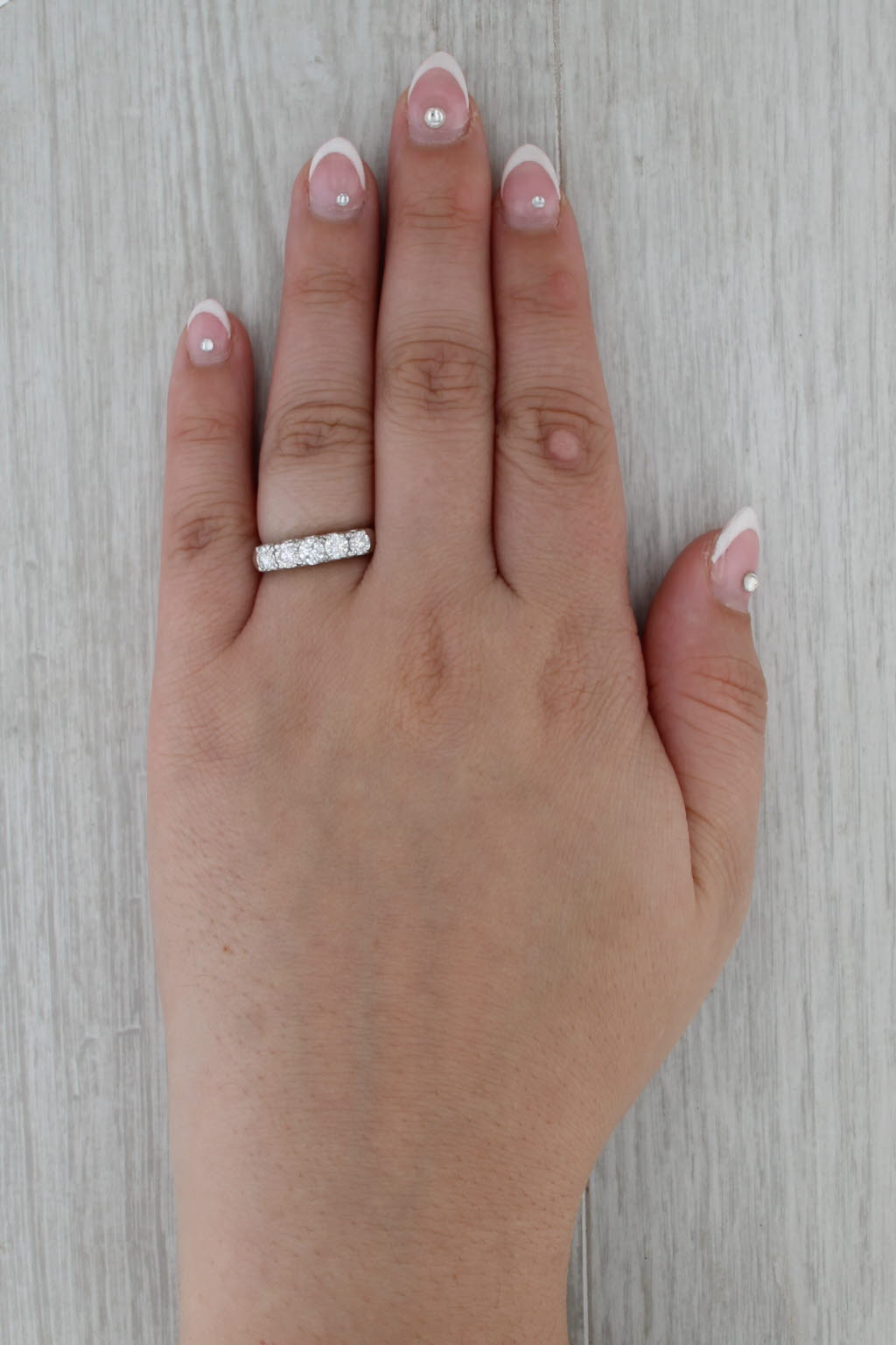 Vintage 1ctw Diamond Ring 14k White Gold Size 6-6.25 Wedding Anniversary Ring