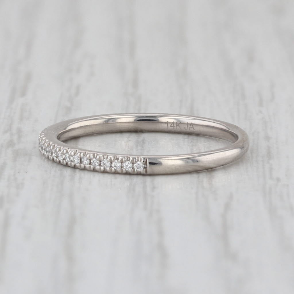 0.32ctw Diamond Wedding Band 14k White Gold Size 7 Stackable Ring