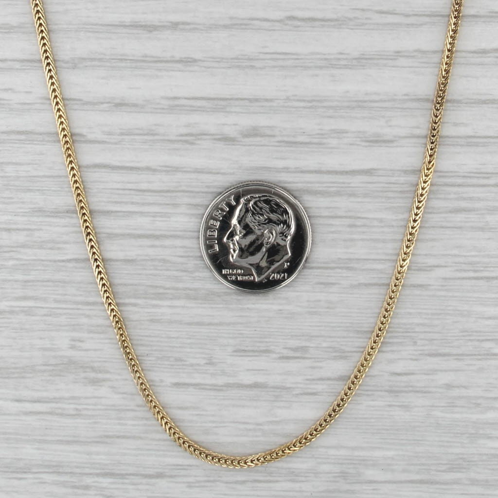 20.5" 1.8mm Wheat Chain Necklace 18k Yellow Gold