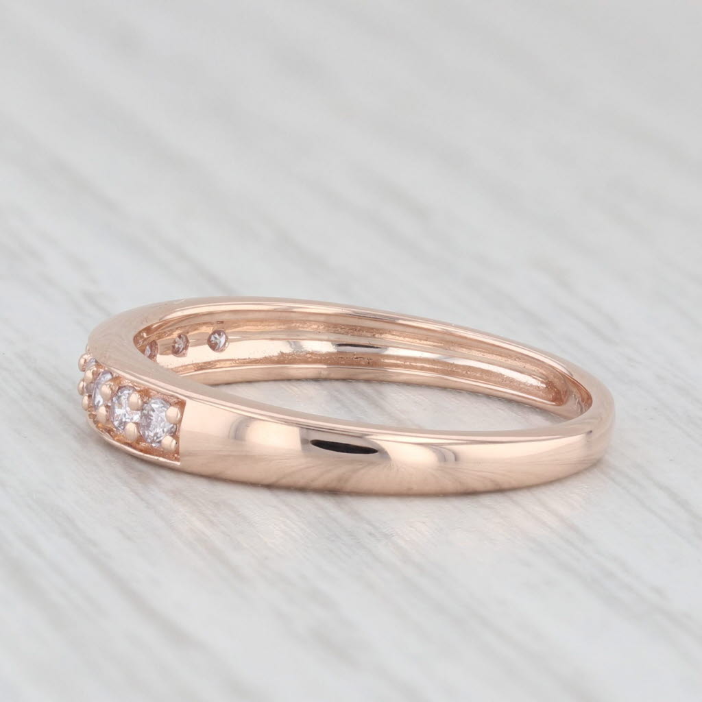 Light Gray 0.25ctw Pink Diamond Wedding Band 10k Rose Gold Size 6.75 Stackable Ring