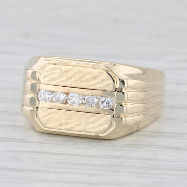 0.20ctw Diamond Men's Ring 14k Yellow Gold Size 9