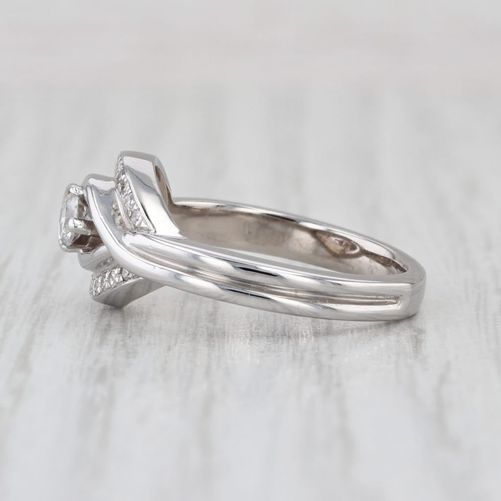 0.36ctw Diamond Teardrop Halo Ring 10k White Gold Size 6.75 Engagement