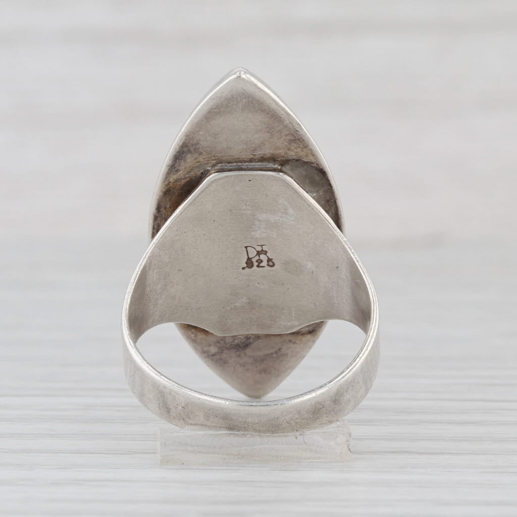 Old Desert Rose Trading Native American Stone Mosaic Ring Sterling Silver Size 9