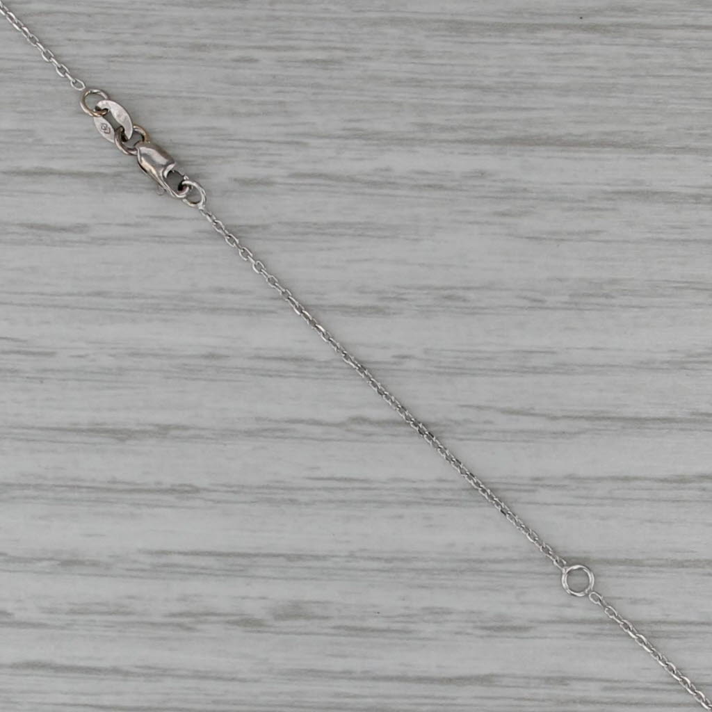 0.40ctw Diamond Halo Teardrop Pendant Necklace 10k White Gold 16-18" Cable Chain