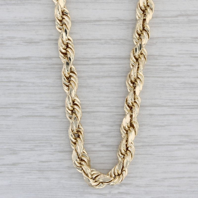 Gray 28" 5.2mm Curb Chain Necklace 10k Yellow Gold Lobster Clasp
