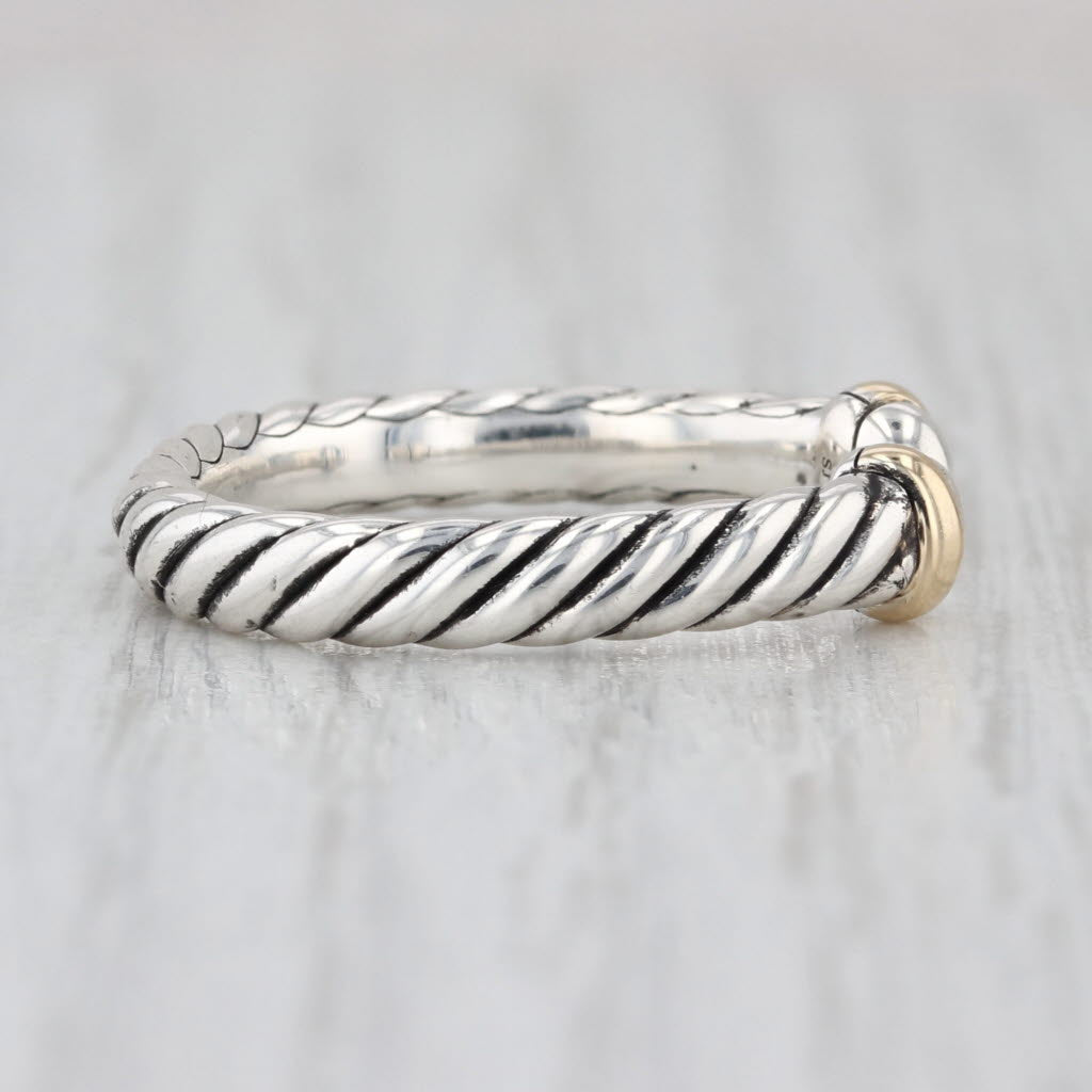 David Yurman Collectibles Petite Open Cable Ring Sterling Silver 14k Gold Band
