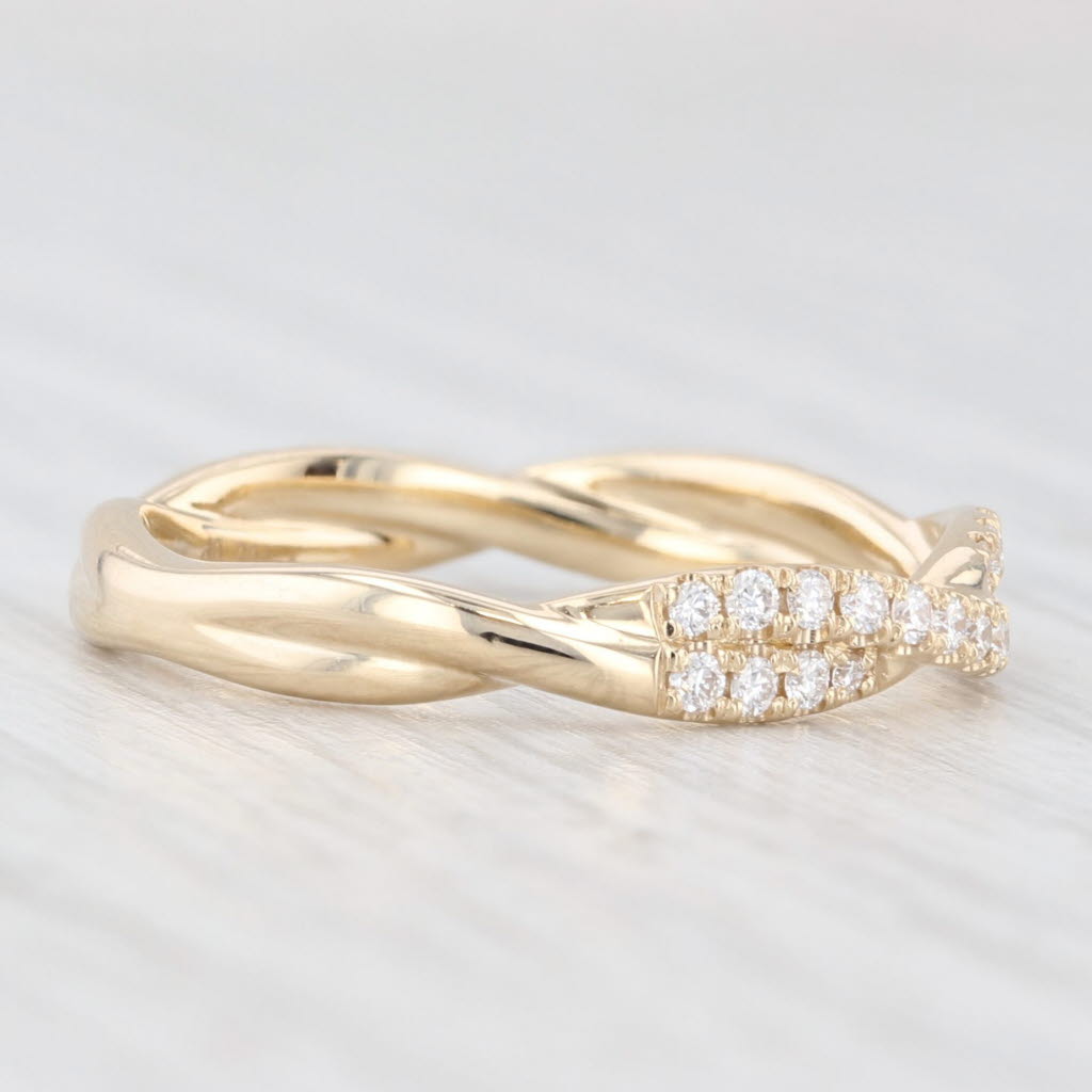 Light Gray New 0.33ctw Diamond Wedding Band 14k Yellow Gold Stackable Anniversary Ring 6.5