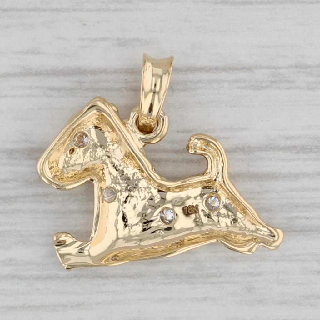 Gray Diamond Pony Tiny Horse Pendant 18k Yellow Gold Charm
