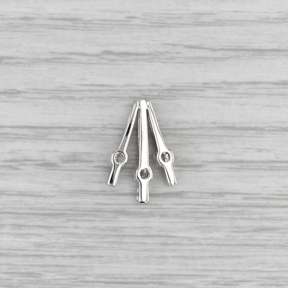 0.31ctw Diamond 3-Stone Bar Fan Pendant 14k White Gold