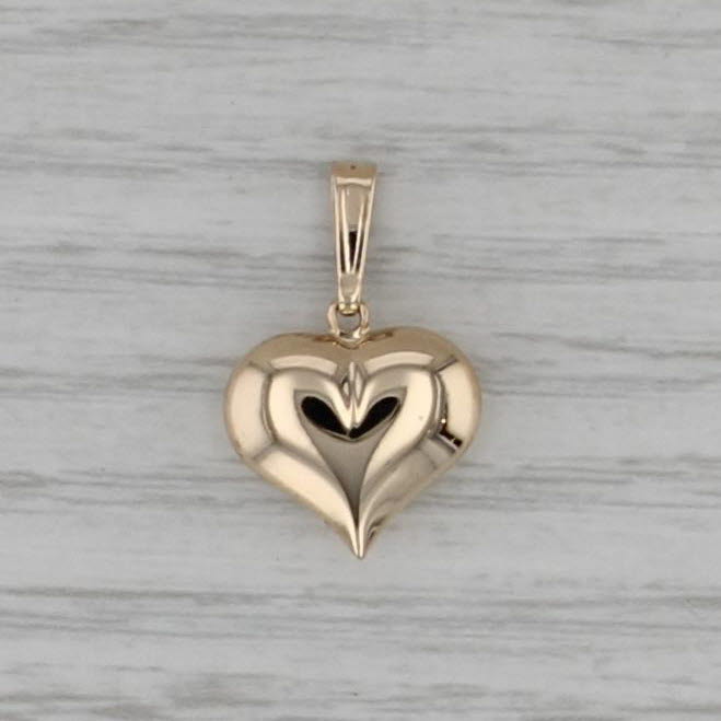 Puffy Heart Pendant 14k Yellow Gold Charm