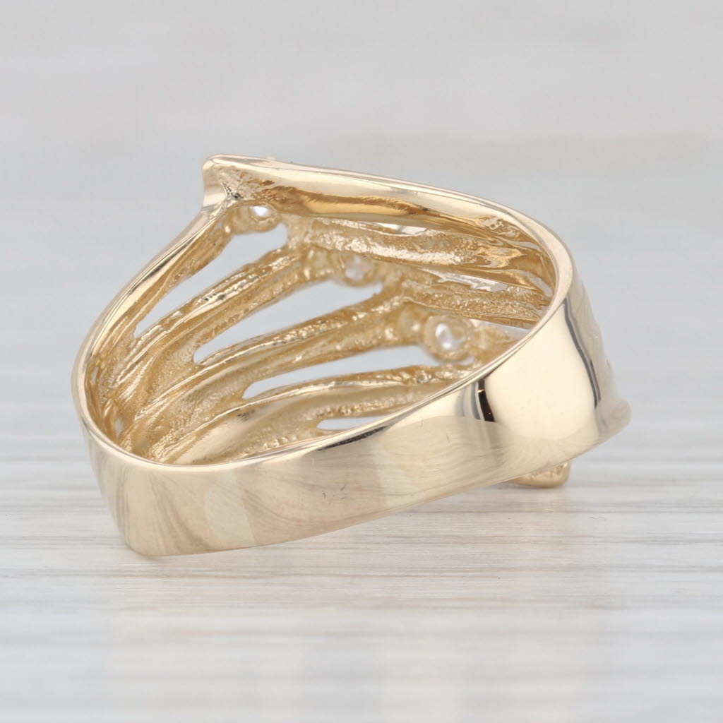 0.17ctw Diamond Stacked Ring 14k Yellow Gold Size 8.75-9 Cocktail
