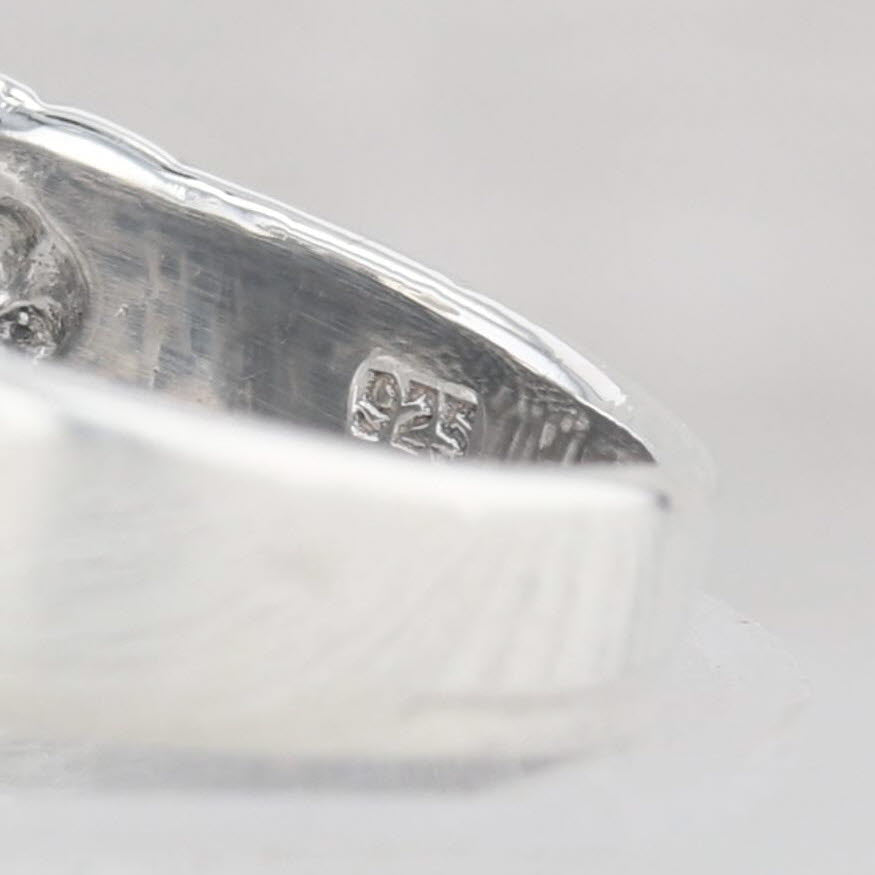 Light Gray Large Eagle Biker Ring Sterling Silver Size 11.75 Men's