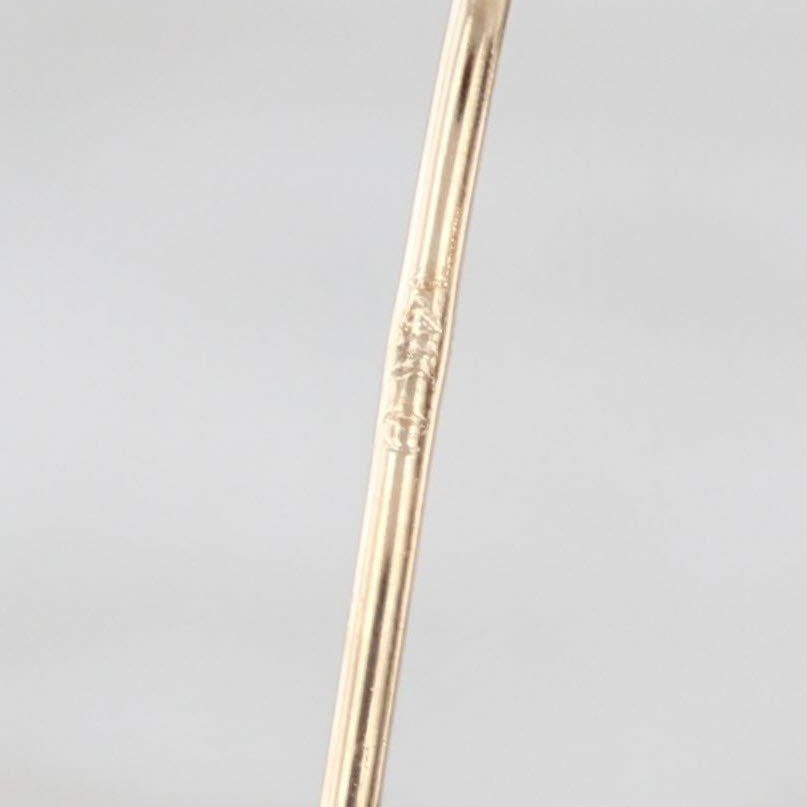 Greek Key Pattern Hoop Earrings 14k Yellow Gold Snap Top Hoops