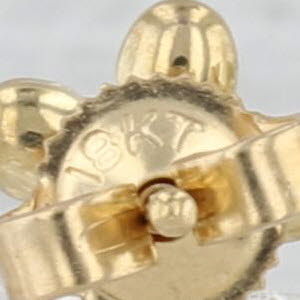 Blue Enamel Flower Stud Earrings 18k Yellow Gold Studs