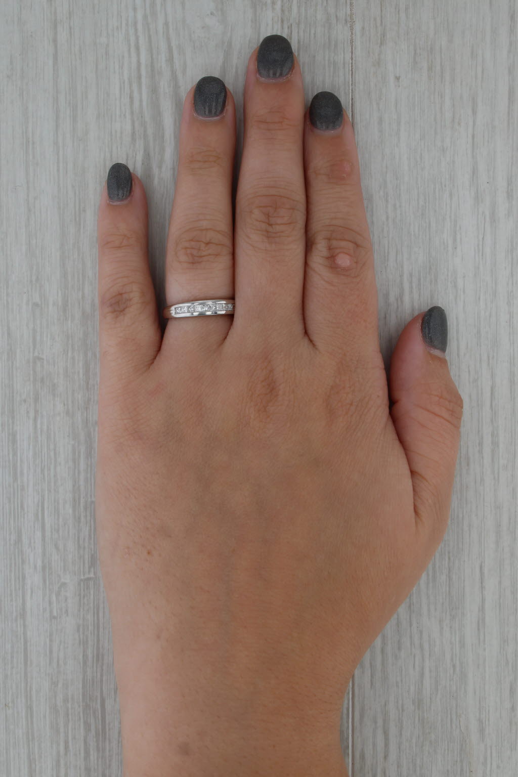 0.50ctw Diamond Channel Set Wedding Band 900 Platinum Size 6.5 Stackable Ring