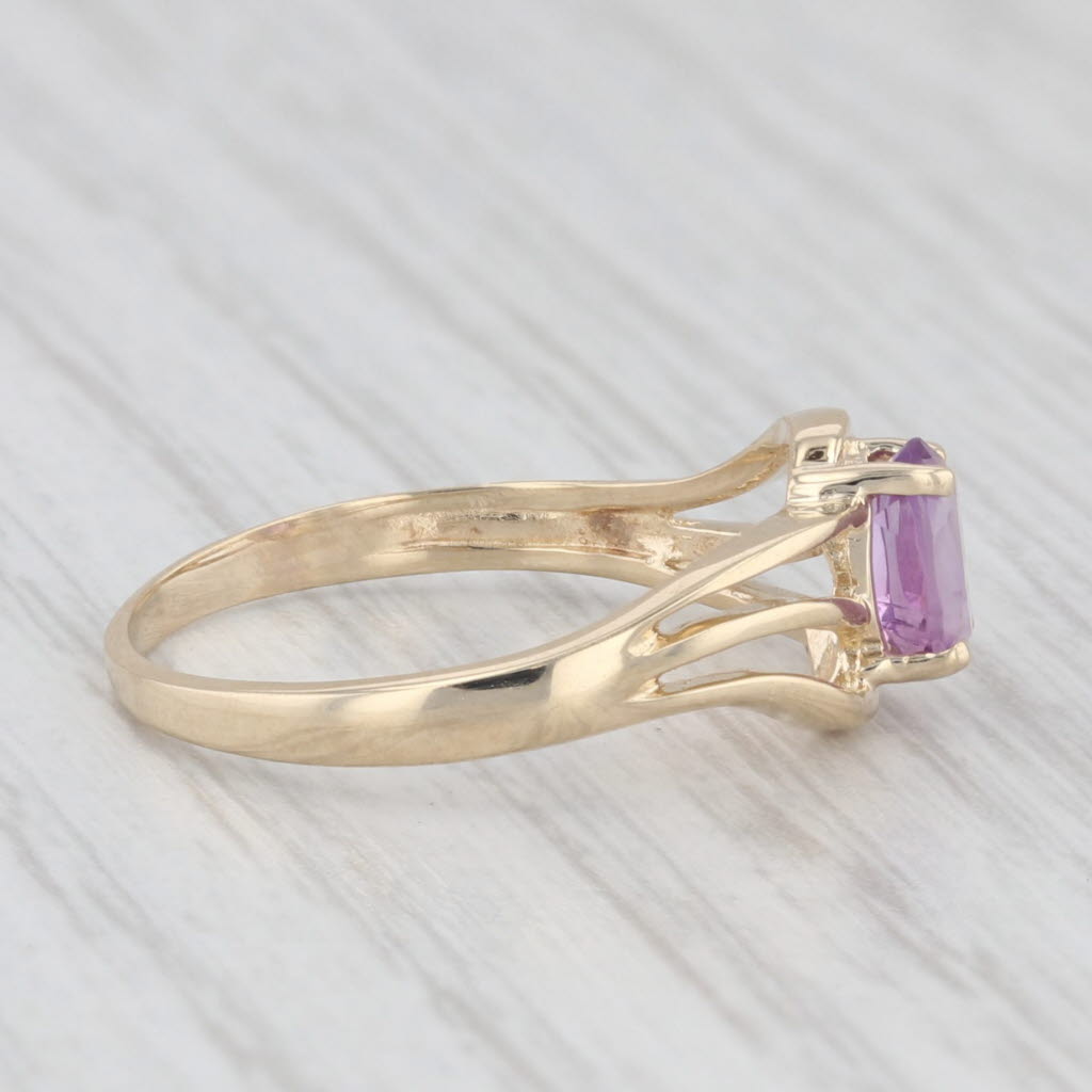 Light Gray 0.37ct Amethyst Oval Solitaire Ring 10k Yellow Gold Size 6