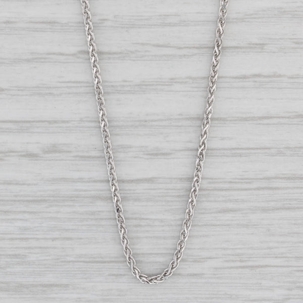 23.75" 1.6mm Wheat Chain Necklace 14k White Gold