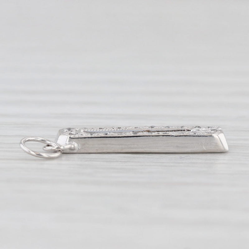 Custom Diamond Letter Initial "Q" Pendant Charm 14k White Gold Small Drop