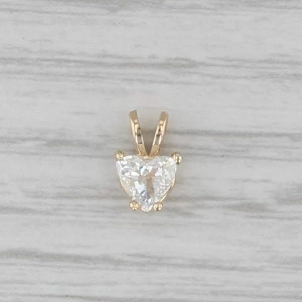 New 0.50 Heart Diamond Solitaire Pendant 14k Yellow Gold Small Drop