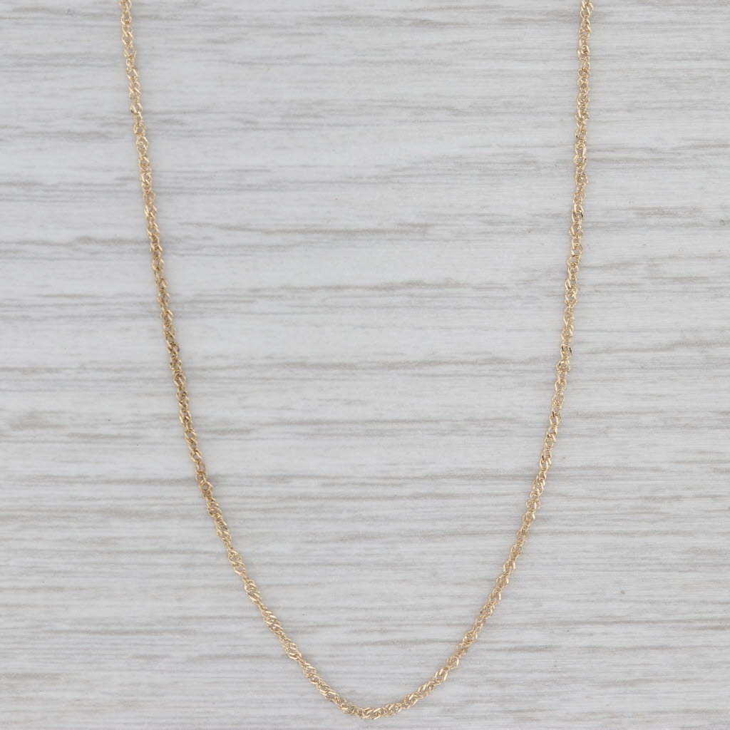 Gray 19.75" 1.2mm Fine Rope Chain Necklace 14k Yellow Gold