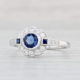 Light Gray New Beverley K 0.76ctw Sapphire Diamond Halo Ring 14k Gold Engagement Size 7
